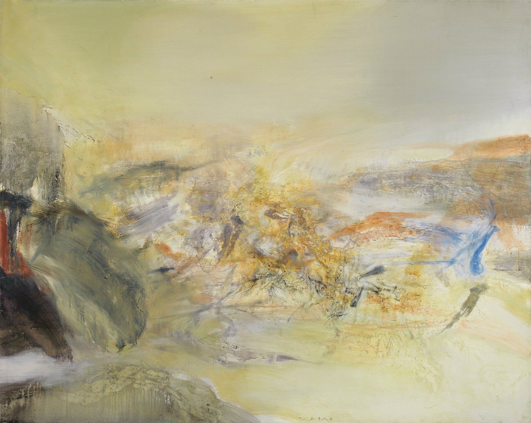 Abstract acrylic painting Artwork, Landscape modern art #300