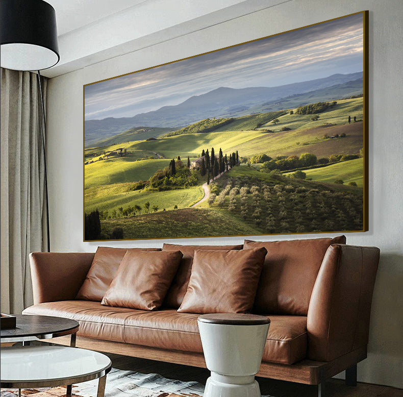 Huge landscape mountain nature - linen canvas print | oversize floating framed | #667 - Wall Liberation