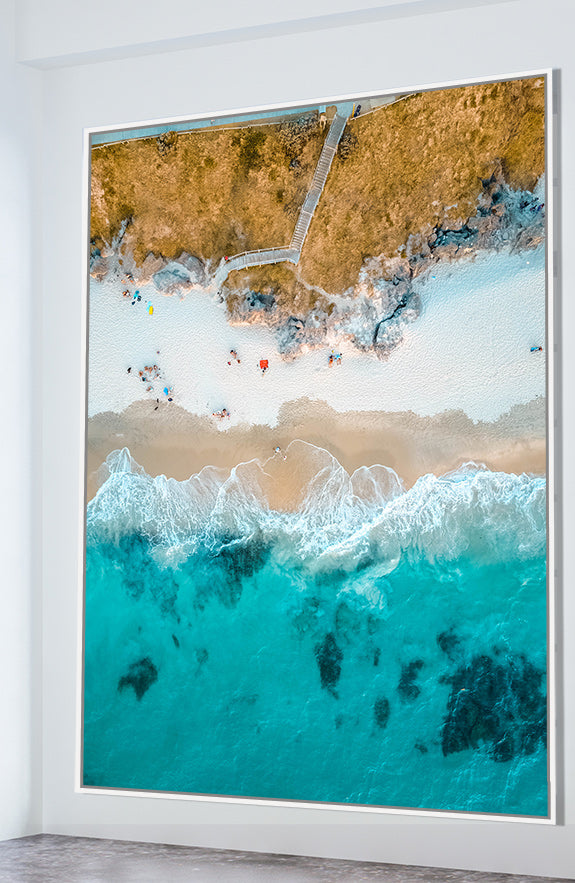 Blue summer 2 - oversize canvas art with floating box frame - Wall Liberation